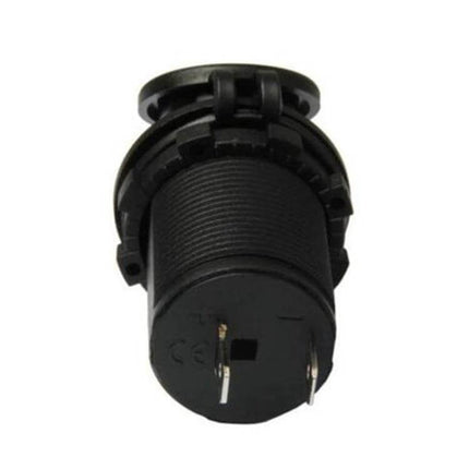 Car And Motorcycle Dual USB Charger For Everyday Use compact black dual-port 12–24V panel mount charger for smartphones and GPS
