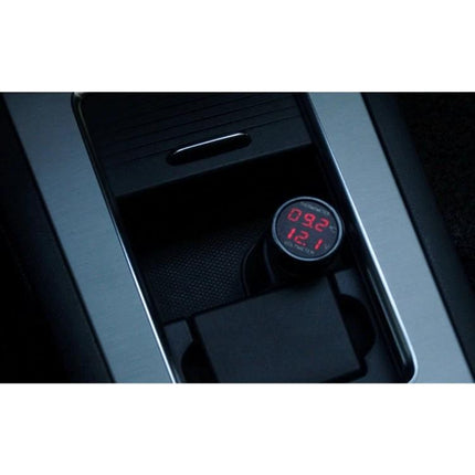 Car Voltage and Temperature Monitor for Daily Vehicle Checks: compact digital gauge showing real-time voltage and temperature readouts in car console