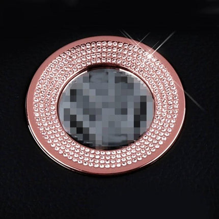 Aluminum Diamond Steering Wheel Decoration Ring for Volkswagen in rose gold with sparkling crystals, durable aluminum accent for VW interior customization