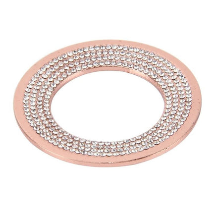 Aluminum Diamond Steering Wheel Decoration Ring for Volkswagen rose gold aluminum ring with crystal studs close-up