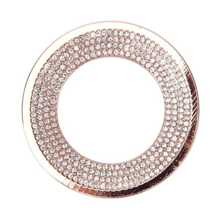 Aluminum Diamond Steering Wheel Decoration Ring for Volkswagen - rose gold rhinestone steering wheel trim ring