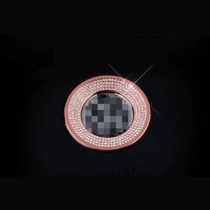 Aluminum Diamond Steering Wheel Decoration Ring for Volkswagen - rose gold aluminum ring with diamond accents for steering wheel trim