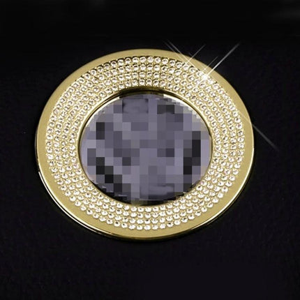 Aluminum Diamond Steering Wheel Decoration Ring for Volkswagen in gold finish with crystal studs enhancing interior style