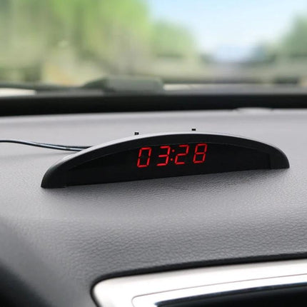 Essential Car Thermometer and Clock for Everyday Commutes - dashboard digital clock and temperature display showing 03:28