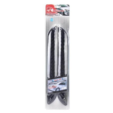 Universal Car Bumper Guard Protector Strip Set for Vehicles - black peel-and-stick bumper guards in retail packaging