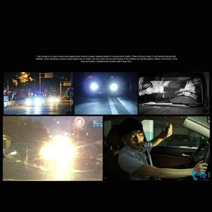 Rotating Anti-Glare Sun Visor for Car Day and Night Driving - driver using adjustable visor to block oncoming headlight glare