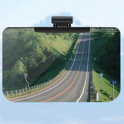 Rotating Anti-Glare Sun Visor for Car Day and Night Driving clipped to windshield showing clear road view reducing glare
