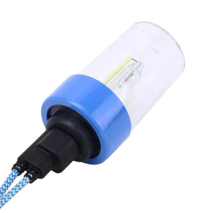 D2H HID Bulbs 2 Pack For Car Headlights And DRL Use - close-up of single D2H HID xenon replacement bulb with blue collar and wiring