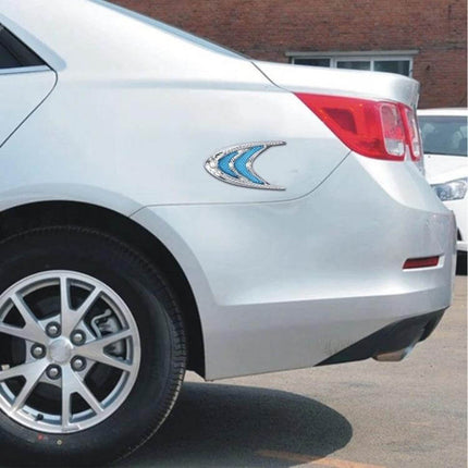 Silver and Blue Car Decorative Stickers, 2 Pieces, 10x5 cm Size - blue silver chevron car decal on white sedan rear quarter panel