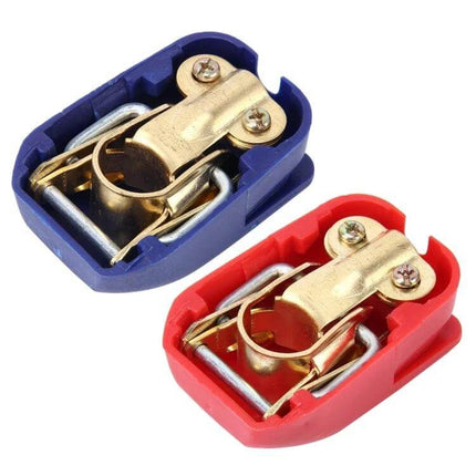 Car Battery Quick Release Connectors Red Positive Blue Negative - red positive and blue negative insulated quick-release battery clamps