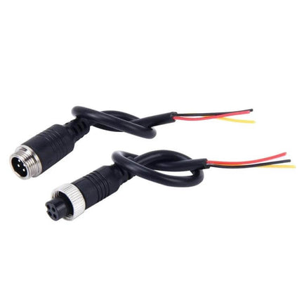 M12 Video Power Extension Cable For Car Cameras, 22cm, 2 Pack - weatherproof 22cm M12 video/power extension cable pair for car reversing camera wiring