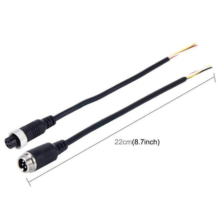 M12 Video Power Extension Cable For Car Cameras, 22cm, 2 Pack – weatherproof 22cm M12 video and power extension cables for car reversing camera installations