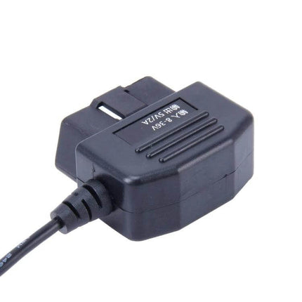 OBDII Car Charging Cable With Switch Button For GPS And Phone compact black OBD2 to 5V USB adapter with inline power switch and long cable
