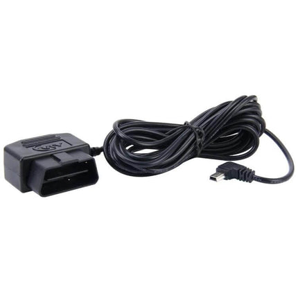OBD Car Charging Cable For GPS And Tablet, Micro USB with inline switch and long black cable for car OBD port charging