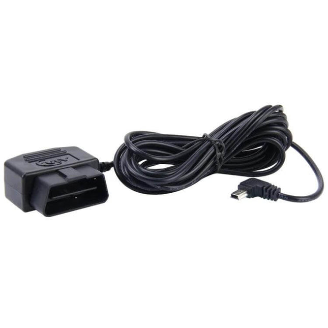 OBD Car Charging Cable For GPS And Tablet, Micro USB with inline switch and long black cable for car OBD port charging