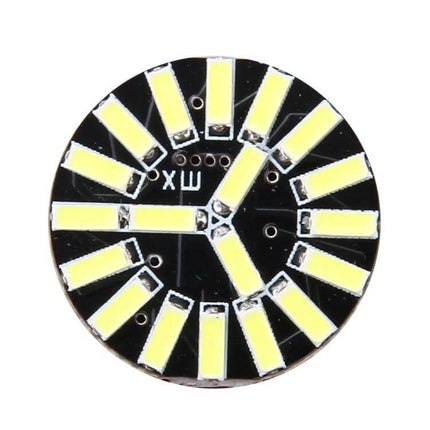 2 Pack BA15S 1W LED Car Turn Signal Lights 6000K 12V - close-up of round BA15S LED circuit board with multiple SMD chips