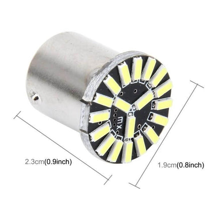 2 Pack BA15S 1W LED Car Turn Signal Lights 6000K 12V - compact BA15S base LED bulb with 12 yellow SMD chips for car turn signals