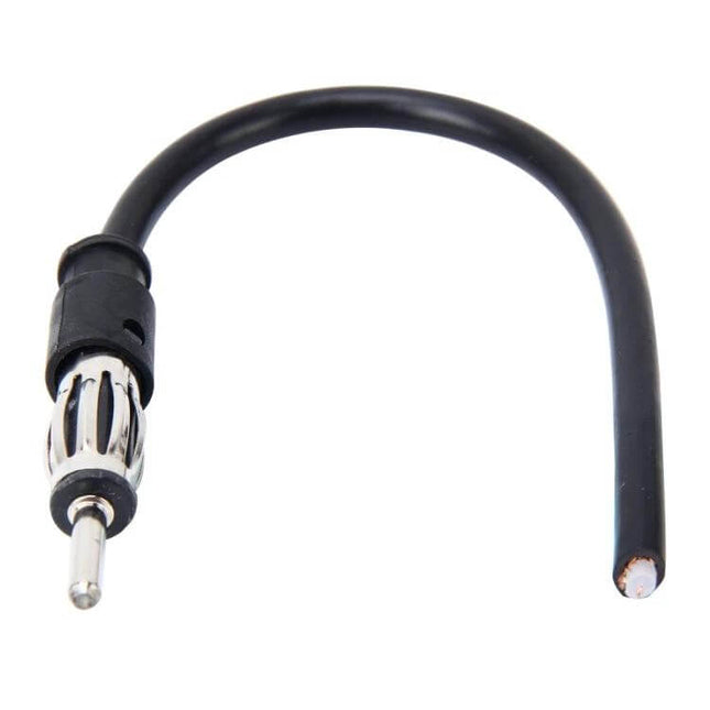 Universal Car FM Signal Amplifying Aerial Adapter black coax cable with male antenna plug for improved FM reception in vehicles