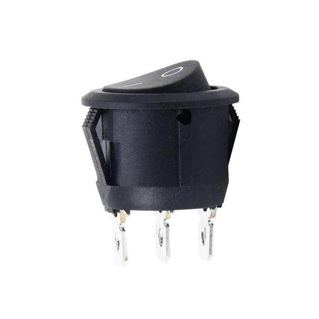 Car 3-Pin Round Push Button Switch OFF-ON For Extra Car Electronics - black 3-pin round rocker switch for automotive accessories