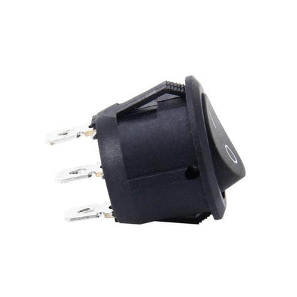 Car 3-Pin Round Push Button Switch OFF-ON For Extra Car Electronics - black 3-pin round rocker switch for interior lighting and cameras