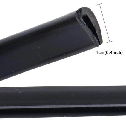 5.6m Flexible Rubber Decorative Strip for Car Doors and Windows - black rubber edge trim protecting car doors and windows, flexible 1cm profile