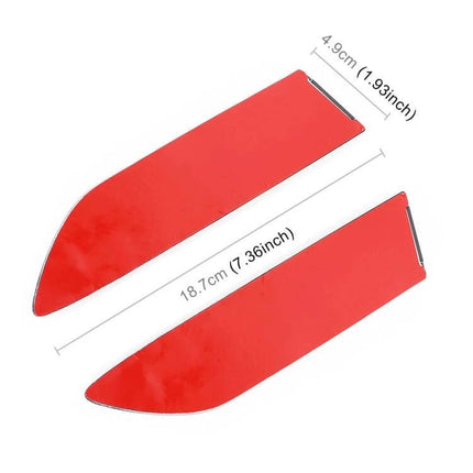 Decorative Stickers for Car Side Air Intake Vents, 2-Pack - red 3D peel-and-stick vent trim, 18.7cm x 4.9cm accent