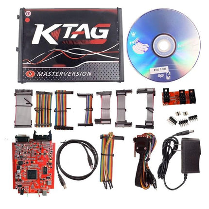KTAG Tool for Everyday Vehicle Maintenance and Repairs - KTAG kit with ECU cables, adapter board, software CD and power supply for Toyota and Ford diagnostics