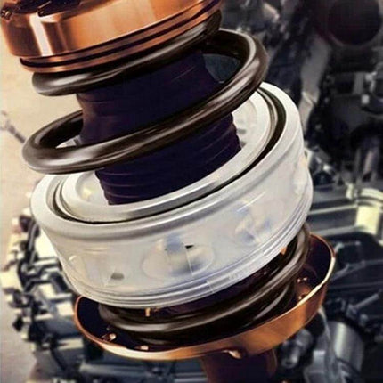 Car Shock Absorber Spring Buffer for Auto Bumpers and Frames - close-up of spring buffer installed between bumper and frame, reduces vibration and minor impacts