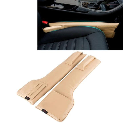 Universal Car Seat Gap Filler Organizer for Daily Essentials placed between car seats to hold phone sunglasses and prevent items from falling
