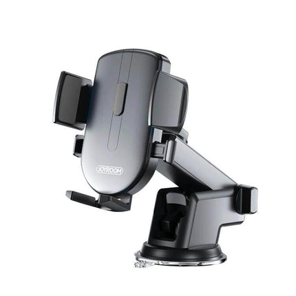 JOYROOM Adjustable Car Phone Holder for Secure Mounting shown mounted with adjustable arm and secure grip for hands-free driving