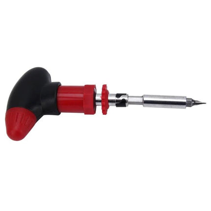 Versatile Tool Set With Flashlight For Home And Travel Needs - red pistol-grip ratchet driver screwdriver with bit holder