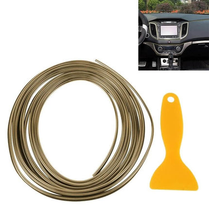 Flexible Automotive Trim Strip for Car Interior and Exterior, 5 Meters - bronze flexible edge trim coil with yellow installation tool for dashboard and door panels