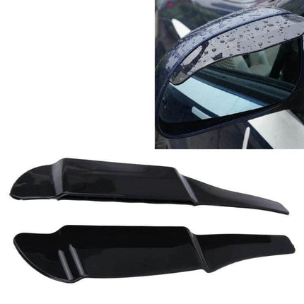 Universal Rubber Rain Baffle for Car Rearview Mirrors, 2 Pack - black rubber side mirror rain guard protecting mirror from water droplets