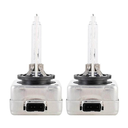 HID Headlight Bulbs For Car Use 2 Pack Ready To Install front view of two 35W HID xenon bulbs for vehicle headlight upgrade