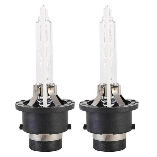 2Pack HID Xenon Headlight Bulbs 6000K 12V For Cars - two replacement HID xenon bulbs shown side by side for headlights