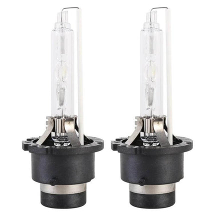 2Pack HID Xenon Headlight Bulbs 6000K 12V For Cars - two replacement HID xenon bulbs showing clear 6000K glass tubes and black base for headlights