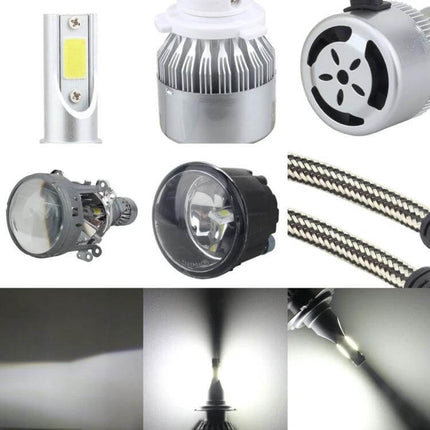 H1 LED Car Headlight, Bright White Beam, 2 COB Lamps – durable aviation aluminum housing, tool-free installation, bright white beam for cars trucks SUVs