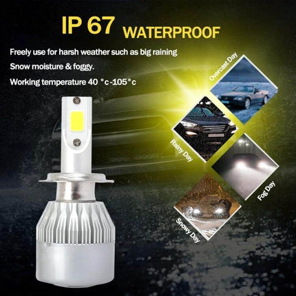 H3 LED Car Headlight For Night Driving IP68 Durable Everyday Use - IP67 waterproof compact LED H3 bulb with aviation aluminum housing for cars