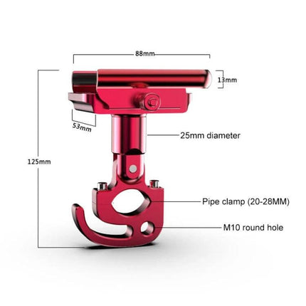 Aluminum Motorcycle Phone Holder for 4-6.5 Inch Devices red aluminum alloy bike mount with 25mm diameter and pipe clamp (20-28MM)