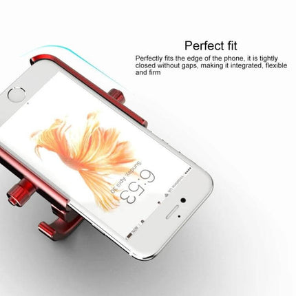 Aluminum Motorcycle Phone Holder for 4-6.5 Inch Devices - red aluminum alloy mount holding smartphone securely for GPS and calls