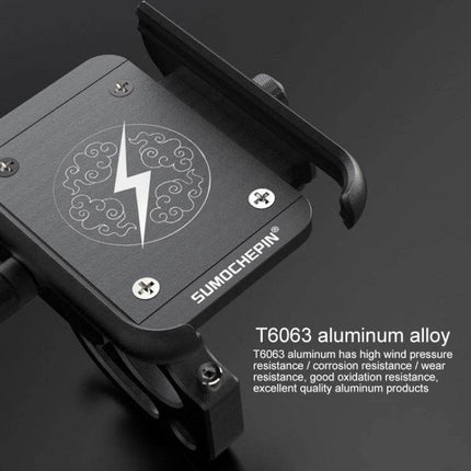 Aluminum Motorcycle Phone Holder for 4-6.5 Inch Devices mounted on handlebars, T6063 aluminum alloy durable grip and secure phone mounting