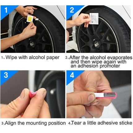 Universal 8-Meter Shining Trim Strip for Car Wheel Hubs