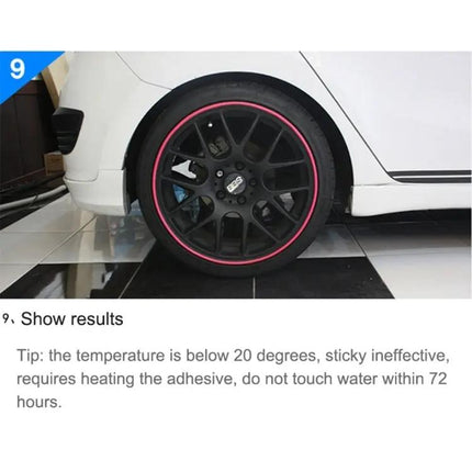 Universal 8-Meter Shining Trim Strip for Car Wheel Hubs