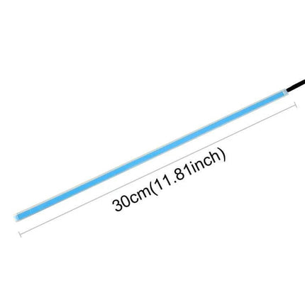 2-Pack Dual-Color 30cm Car Turn And Running Lights slim LED strip showing 30cm (11.81 inch) measurement for vehicle signal and running lamp
