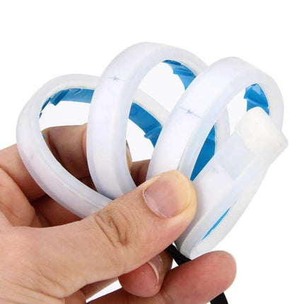 2-Pack Dual-Color 30cm Car Turn And Running Lights flexible white LED strips held in hand for vehicle signaling and daytime running illumination