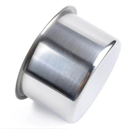 Stainless Steel Drop-In Cup Holder for RV and Vehicles, 9 x 5.7cm - stainless steel recessed cup holder showing brushed finish and flange