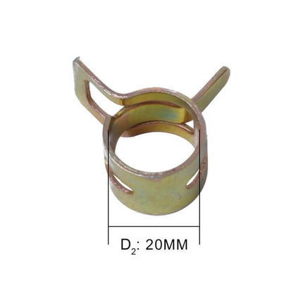 Car 20mm Spring Clips Set Of 10 For Hoses And Fuel Lines - single 20mm spring clip for hoses and fuel lines, zinc-plated spring steel, tight non-damaging grip