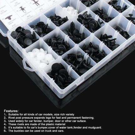 Car Retainer Clips Kit 415-Piece Assortment For Panel Trim - organized plastic automotive trim clip assortment in compartment case