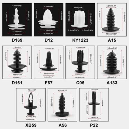 Car Retainer Clips Kit 415-Piece Assortment For Panel Trim - assorted plastic automotive trim fasteners and replacement clips set