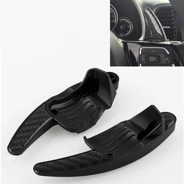 Paddle Shift Extensions for Volkswagen Golf and Passat Driving - black carbon fiber steering wheel paddle extenders